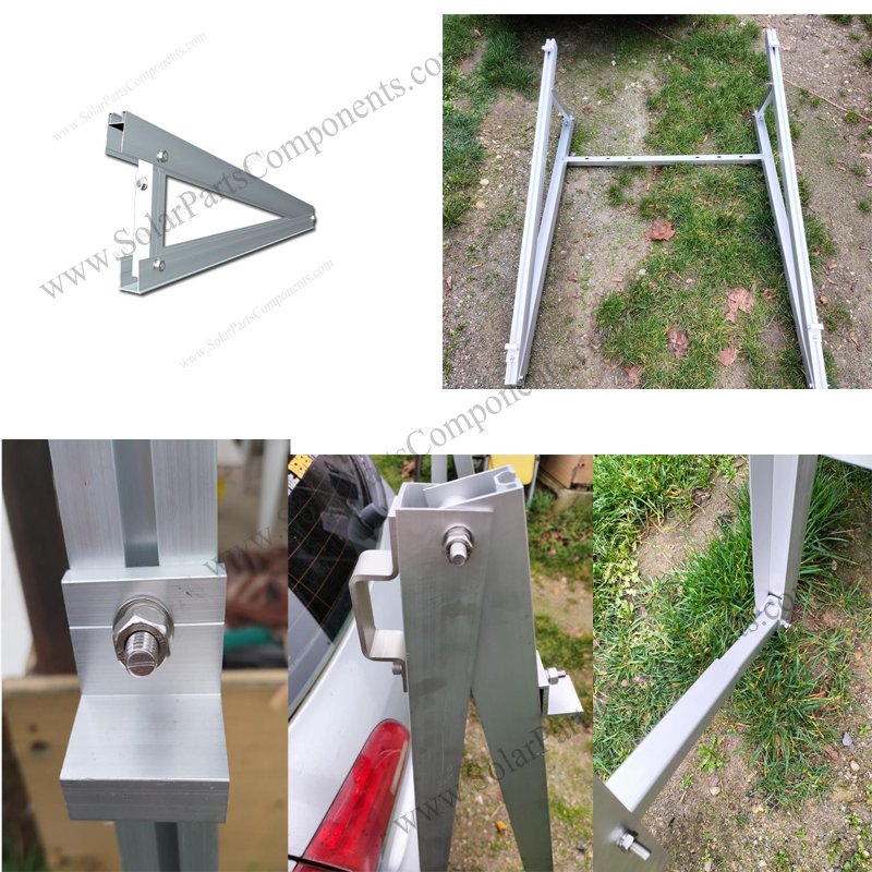 Adjustable triangle mounting system for flat roof