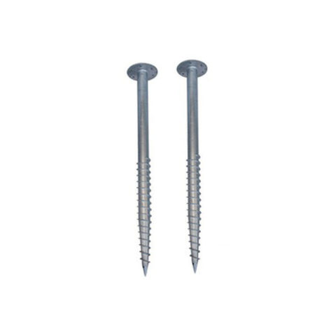 solar ground anchors with flange