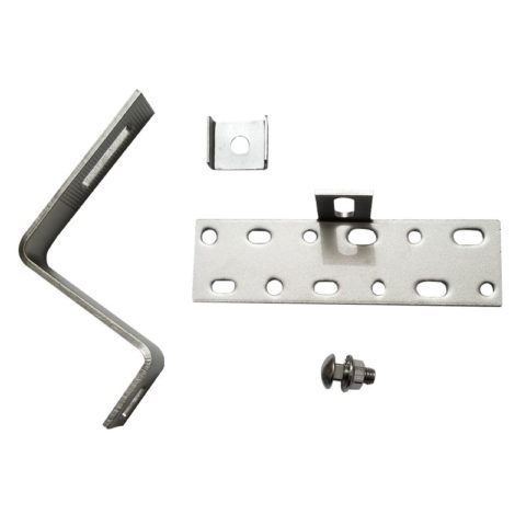 solar curved tile hooks, side adjustable, fixed hoop