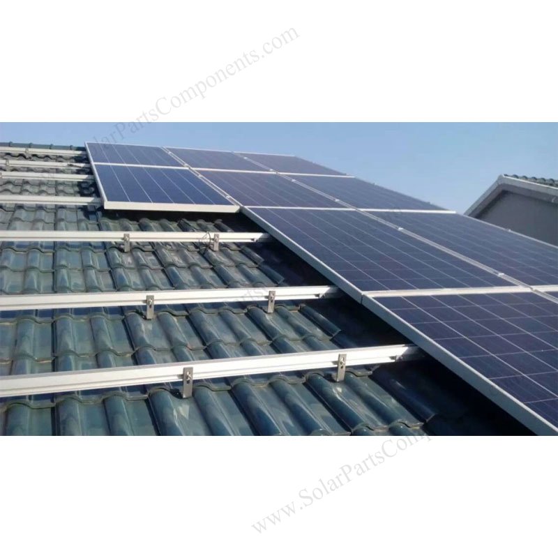 Height Adjustable Tile Hook Bracket for Solar Panel PV Module Mounting Racking on Tile Roof Pack of 10