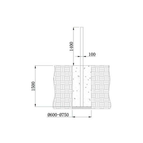 solar pole mounting sketch