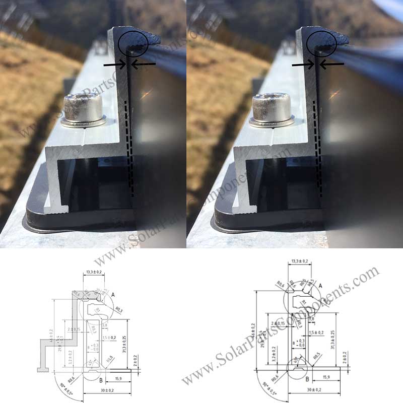 customized clamps for solar module 46mm