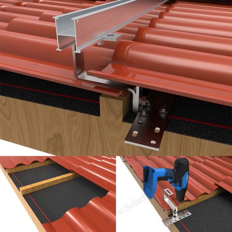 PV Panel Curved Tile Roof Bracket