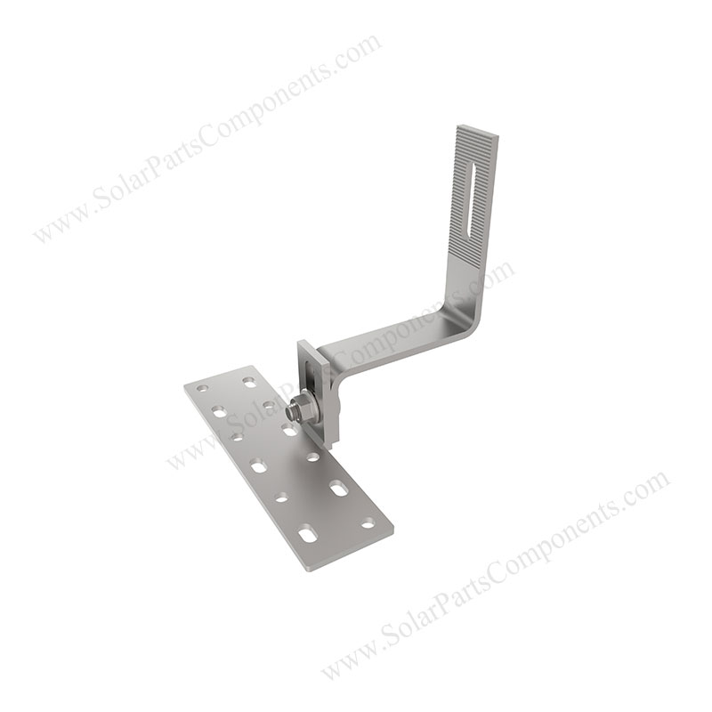 Solar Curved Tile Roof Hooks , Height adjustable for Side Mounting Rails