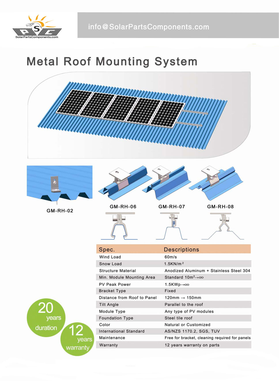 Metal Roof Mounting With Clamps