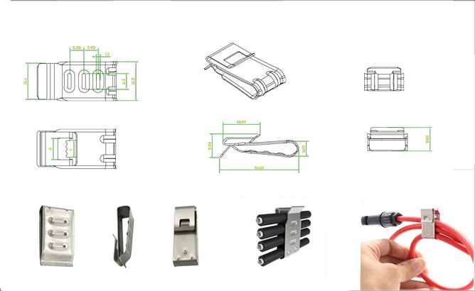 solar cable clips for 3 / 4 wire lines