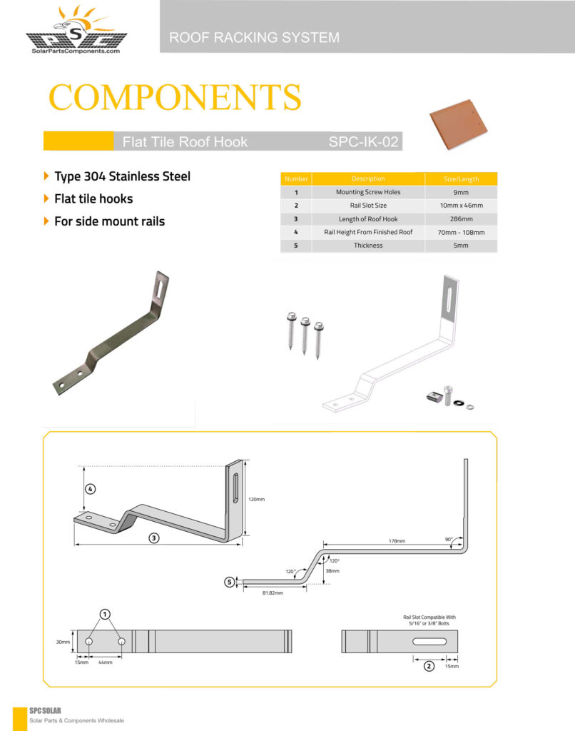 solar roof hooks SPC-IK-02