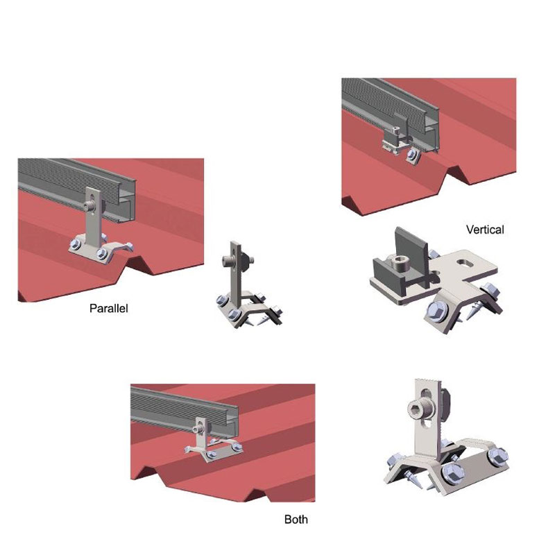 Side / Bottom Mounted Metal Sheet Roofing Clamp Hooks