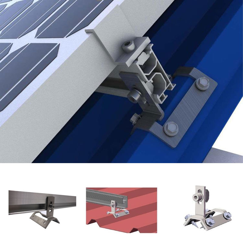 Metal Sheet Solar Mounting Clamp, side mounted