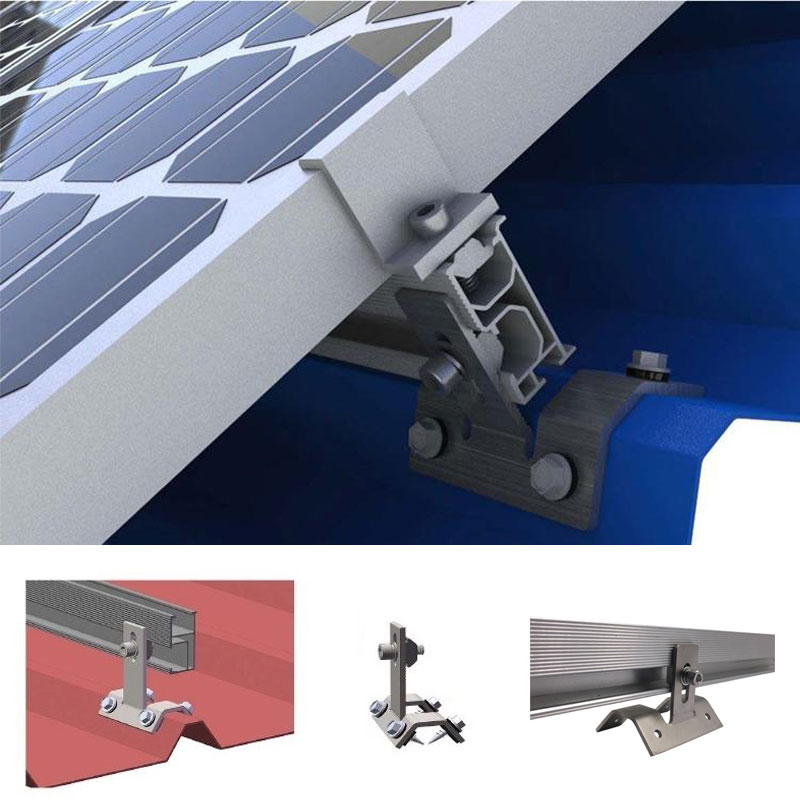 solar Trapezoid metal roof hook side installation