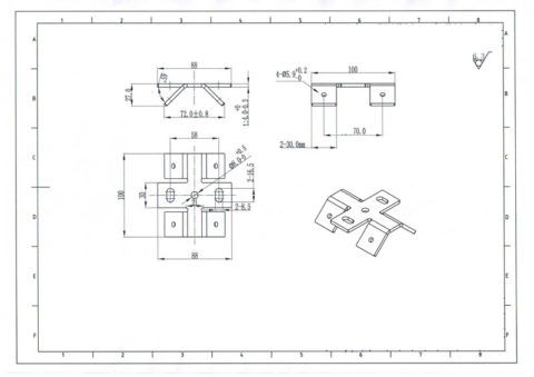 Solar Trapezoid Metal Roof Clamps Bottom Mounted Size Profile