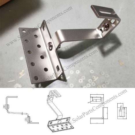 Stainless steel adjustable tile roof hook (double adjustable)