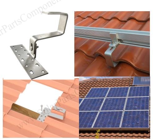 solar curved tile roof hook