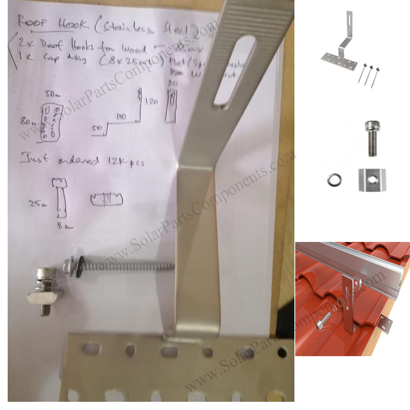 solar tile roof hook price