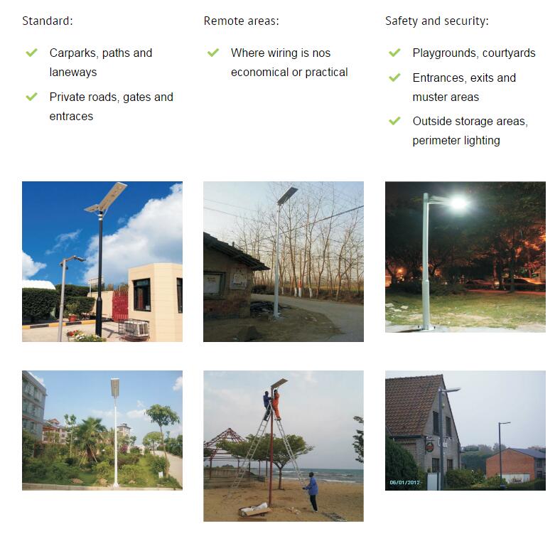 all in one solar street lights series application