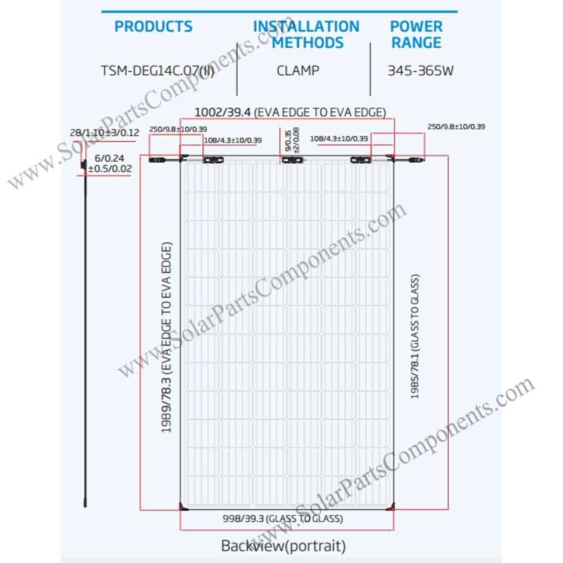 thumbnail image 2 of 120mm Frameless Solar Panel End Clamp – Mounting Bracket For Solar Modules 2 of 4