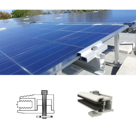 Frameless Solar Panel End Clamps