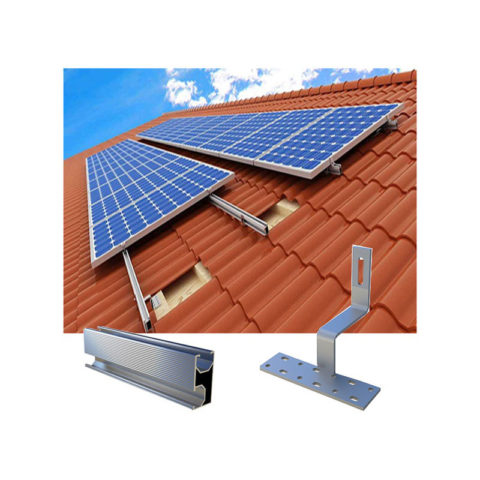 Solar Curved Tile Roof Mounting Systems with Side Mounted Hooks