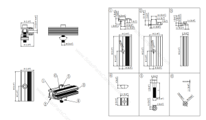 Drawing of end Clamps for Frameless Solar Panel Mounting 