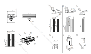 drawing of mid Clamps for Frameless Solar Panel Mounting