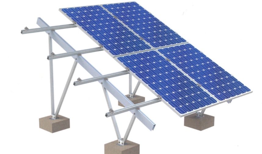 Aluminum Solar Grounding Mounting Systems -  N  type, Concrete Pier