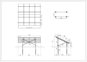 solar ground mounting system with screw pile portrait design case