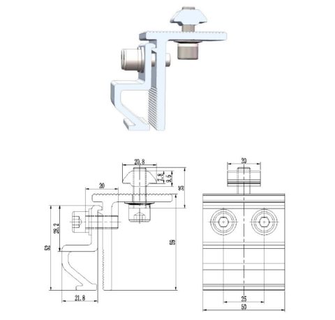 standing seam metal roof clamps Drawing SPC-000