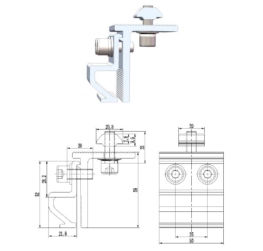 standing seam metal roof clamps Drawing SPC-000