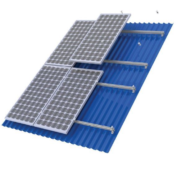 solar mounting rail system on metal roof