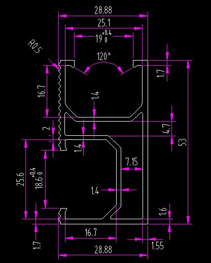 solar mount rails SPC-R001 drawing