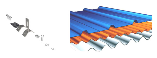 Solar Sandwich Tin Zinc Metal Roof Clamp Side Mounted Drawing