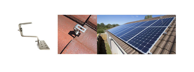 PV modules tile roof hooks adjustable sizes