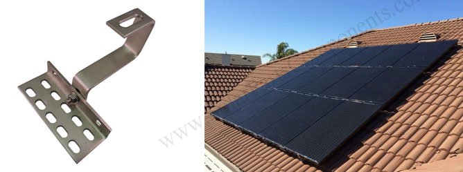 solar curved / flat tile roof hooks bottom mounted profile