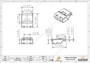 2 lines Solar Cable Clips,drawing and size-SPC-PV-CC03