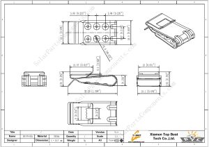 Solar cable clips 4 lines size and drawing , SPC-PV-CC01