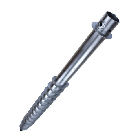 solar ground anchors with adjustable flange