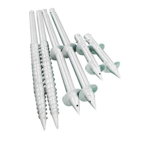 solar ground poles with adjustable flange