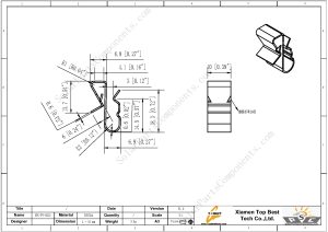 Two Lines Solar Cable Clips ( Narrower ) drawing and size 