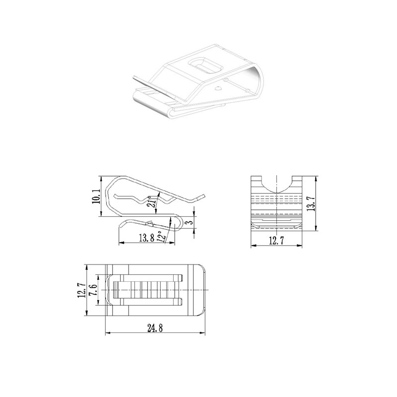 Two lines solar cable clips size