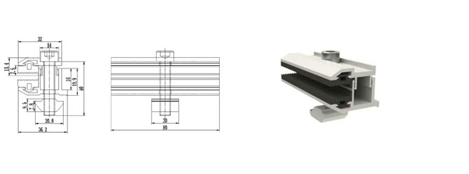 frameless solar panel end clamp sizes