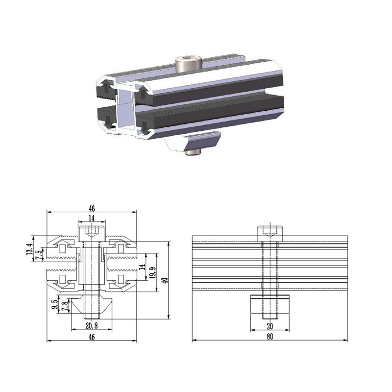 mid clamps profile for frameless solar panels