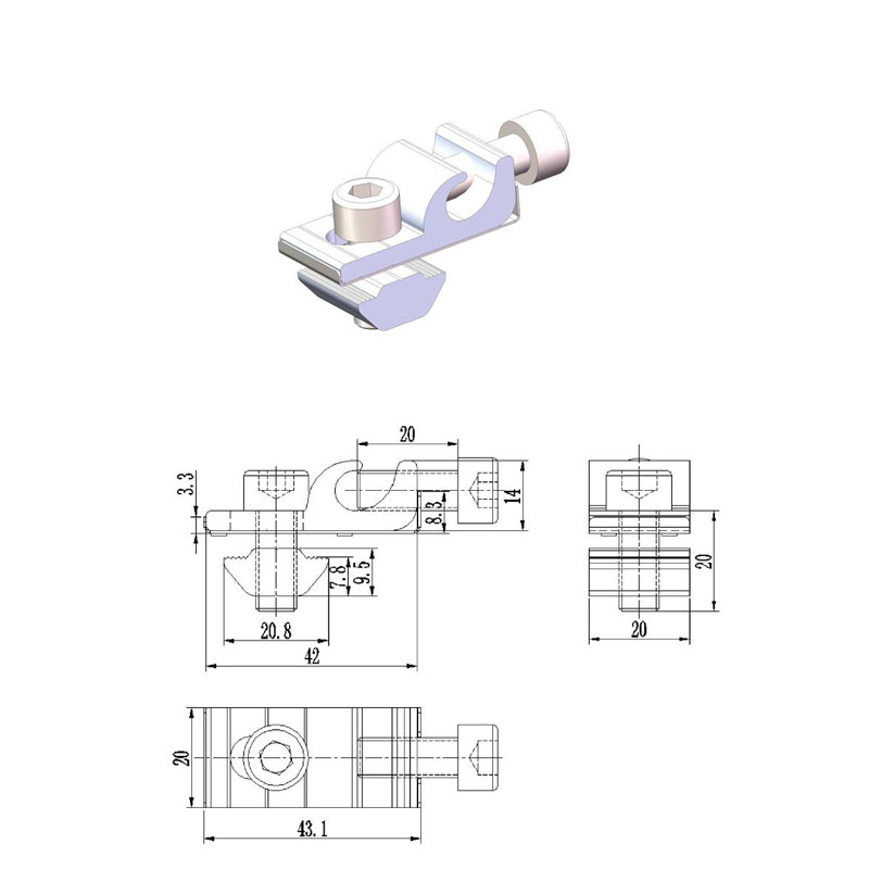 solar earthing lug drawing