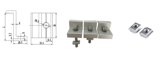 solar panel end clamps drawing