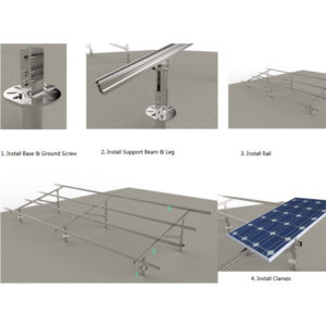 carbon steel solar ground mounting system installation