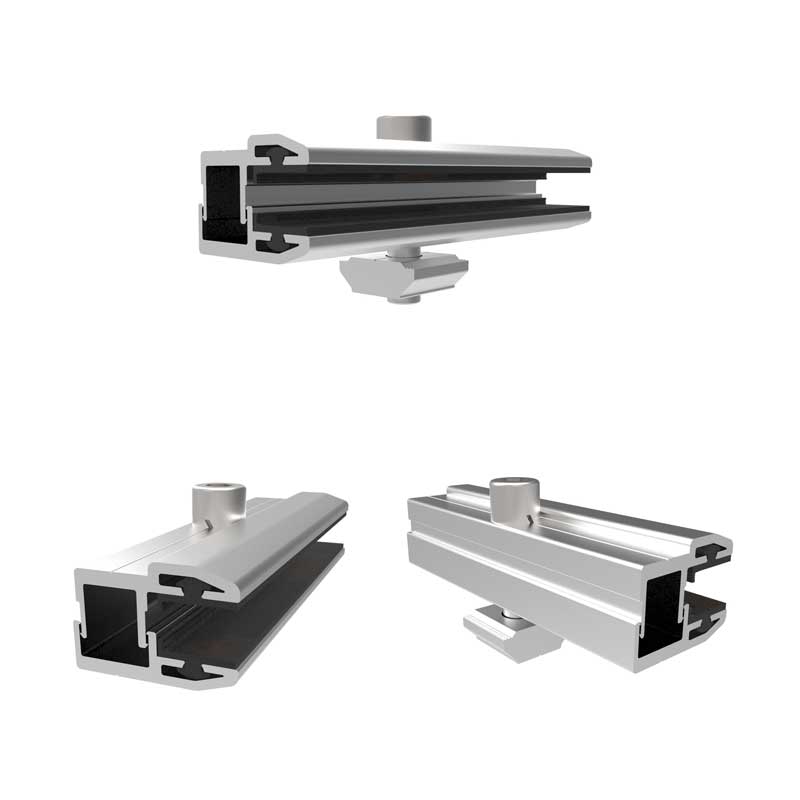 Thin film solar panel end clamps