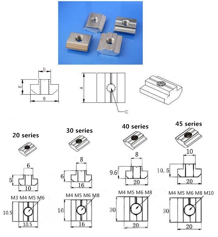 sliding T bolt nut models