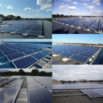 ballasted flat roof solar racking project