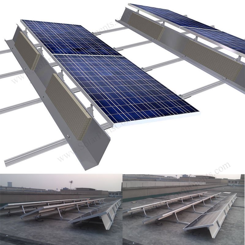 Ballasted Flat Roof Solar Mounting Racking Photos