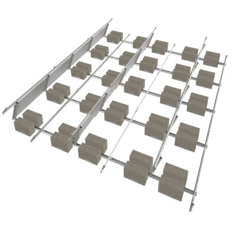 Ballasted Flat Roof Solar Mountin Racking PV module