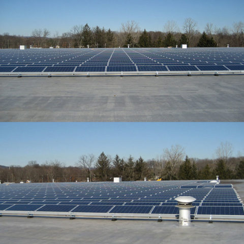 ballasted flat roof solar mounting project